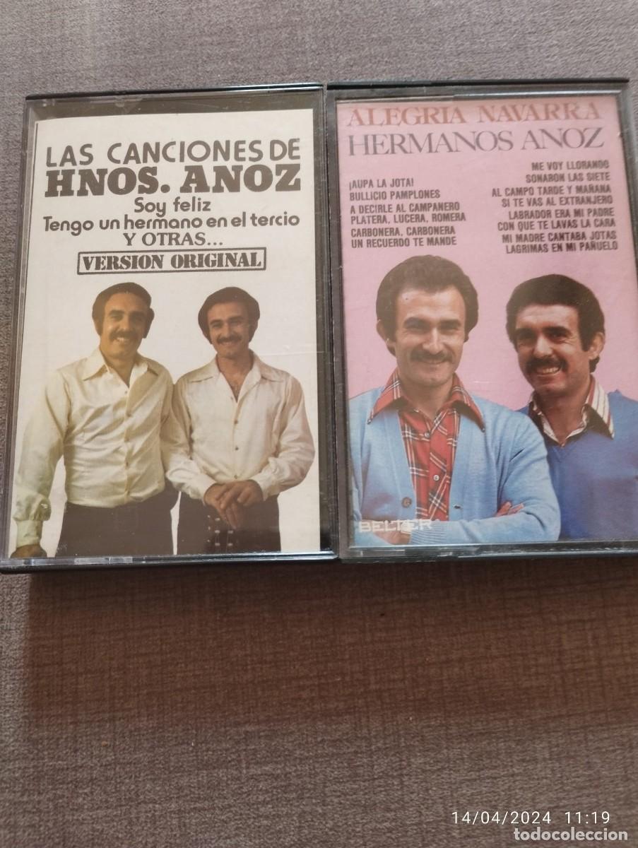 Casetes antiguos: 2 CINTAS CASSETTE HERMANOS ANOZ - Foto 1