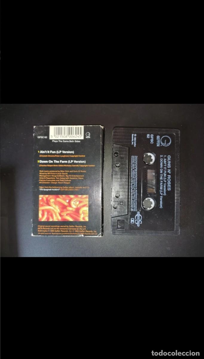 Casetes antiguos: CASSETTE GUNS N ROSES AINT IT FUN - Foto 2
