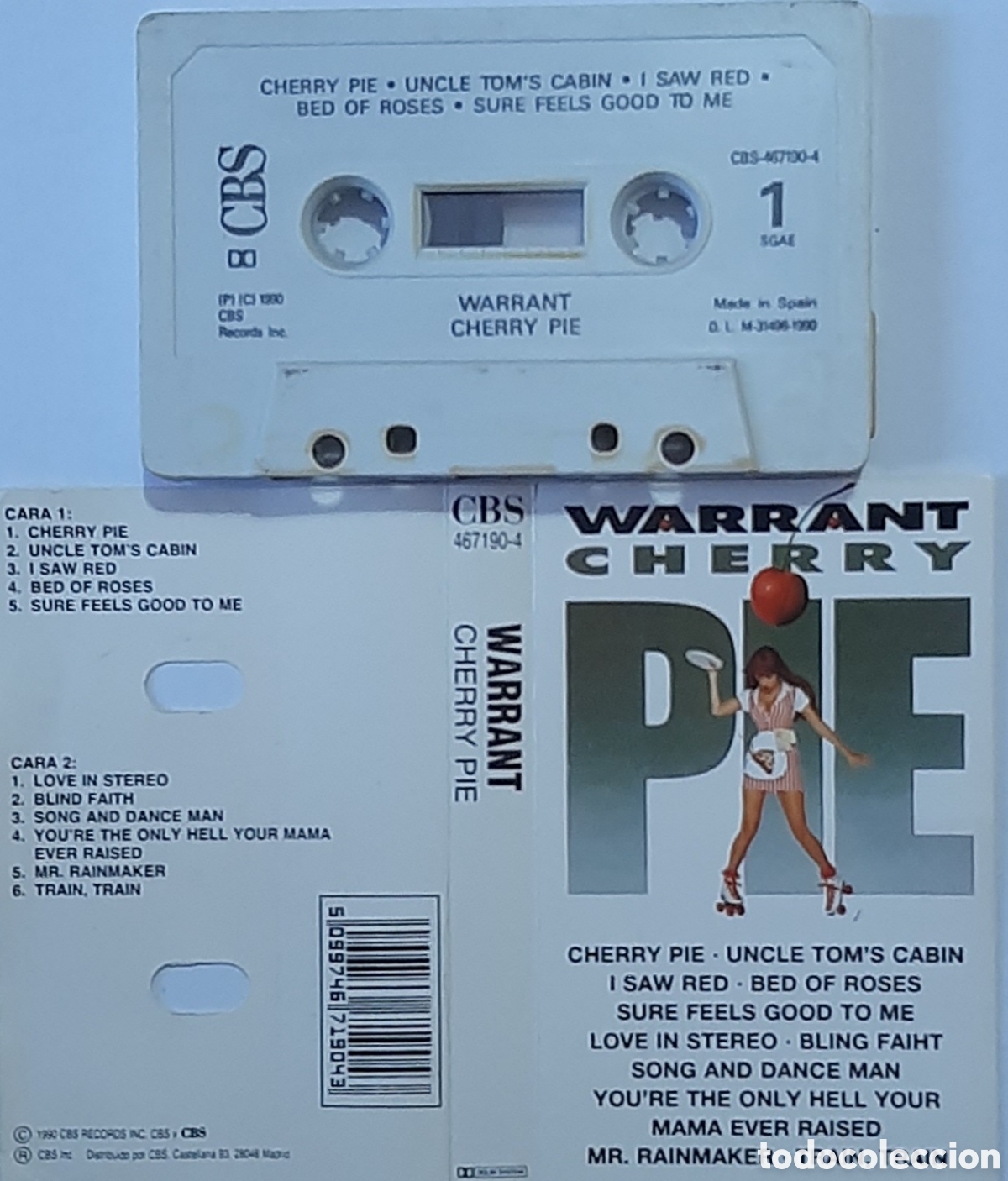 Casetes antiguos: WARRANT &rdquo;CHERRY PIE&rdquo; CASETE - Foto 1