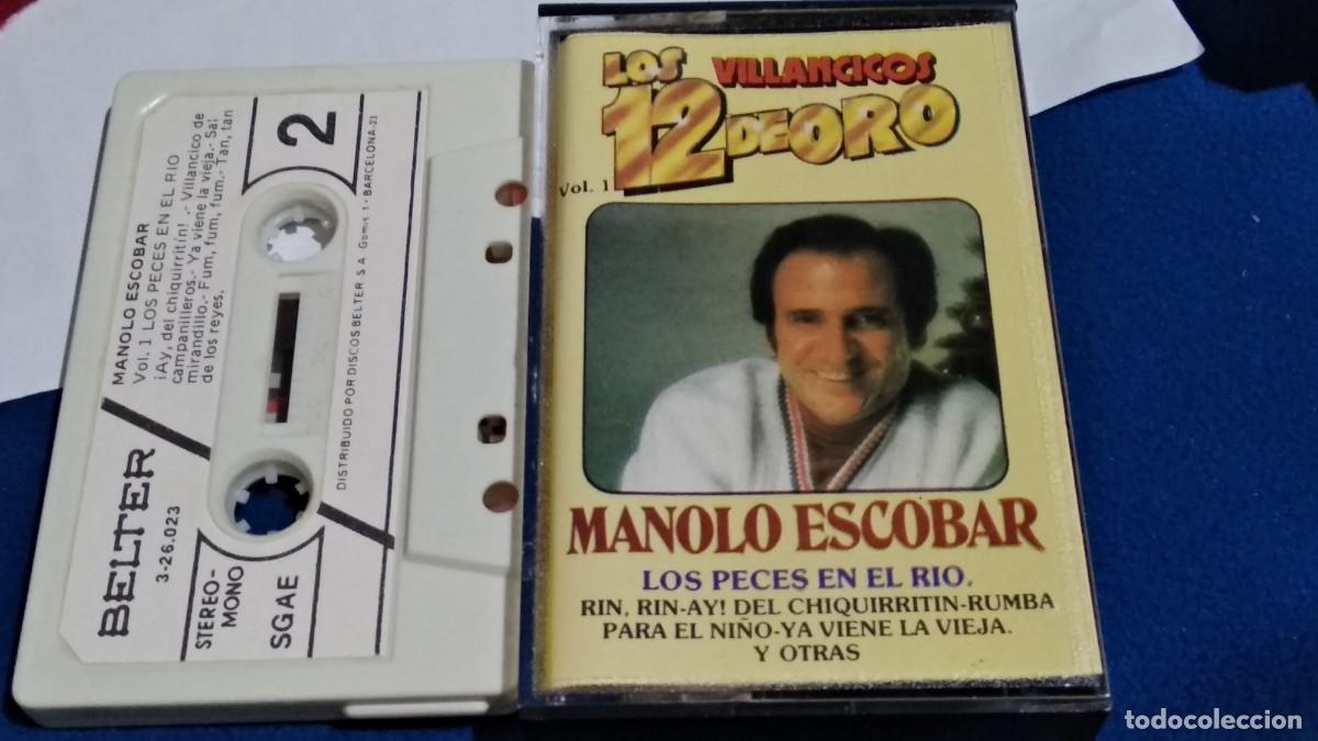 Casetes antiguos: MANOLO ESCOBAR VILLANCICOS LOS 12 DE ORO - 1986 BELTER CASETE CINTA CASSETTE - MUY POCO USO