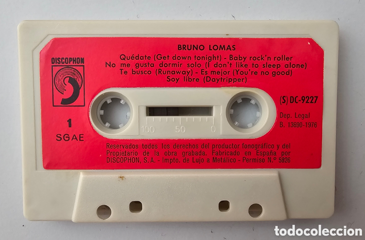 Casetes antiguos: CASSETTE BRUNO LOMAS (Espa&ntilde;a - Discophon - 1976) - Foto 4