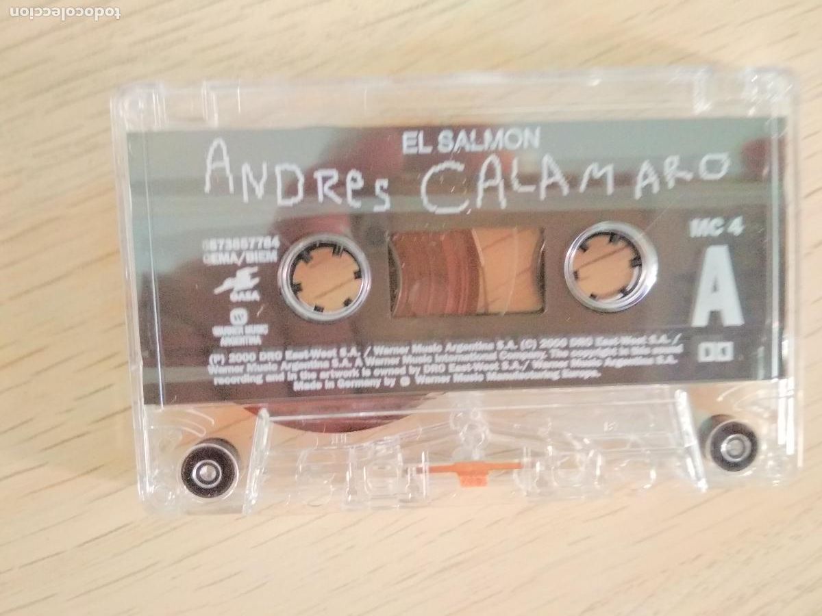 Casetes antiguos: ANDR&Eacute;S CALAMARO - EL SALMON - MC 4 - WARNER - Foto 2