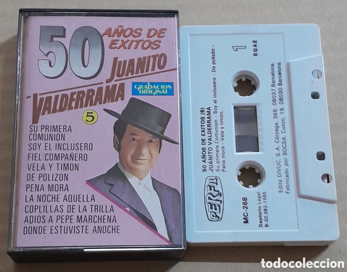 Casetes antiguos: JUANITO VALDERRAMA - 50 A&Ntilde;OS DE EXITOS 5 - Foto 1