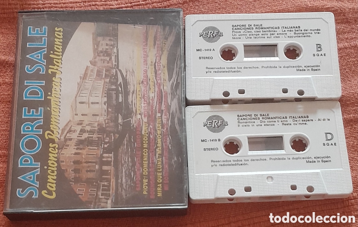 Old Cassettes: SAPORE DI SALE - CANCIONES ROM&Aacute;NTICAS ITALIANAS - 2 CASETS