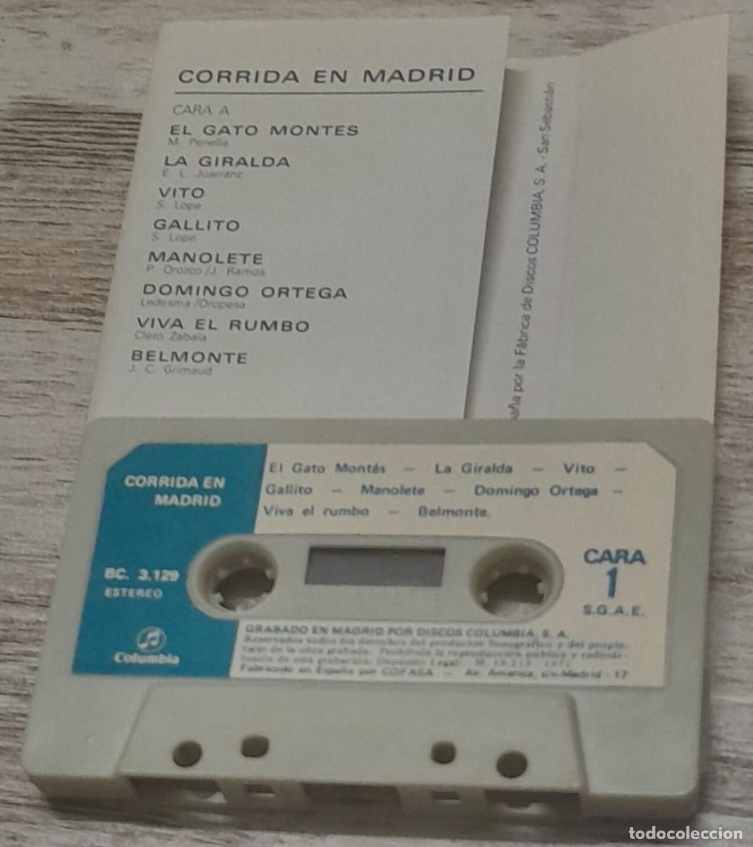 Casetes antiguos: CORRIDA EN MADRID - SERIE FOLKLORE COLUMBIA - Foto 2