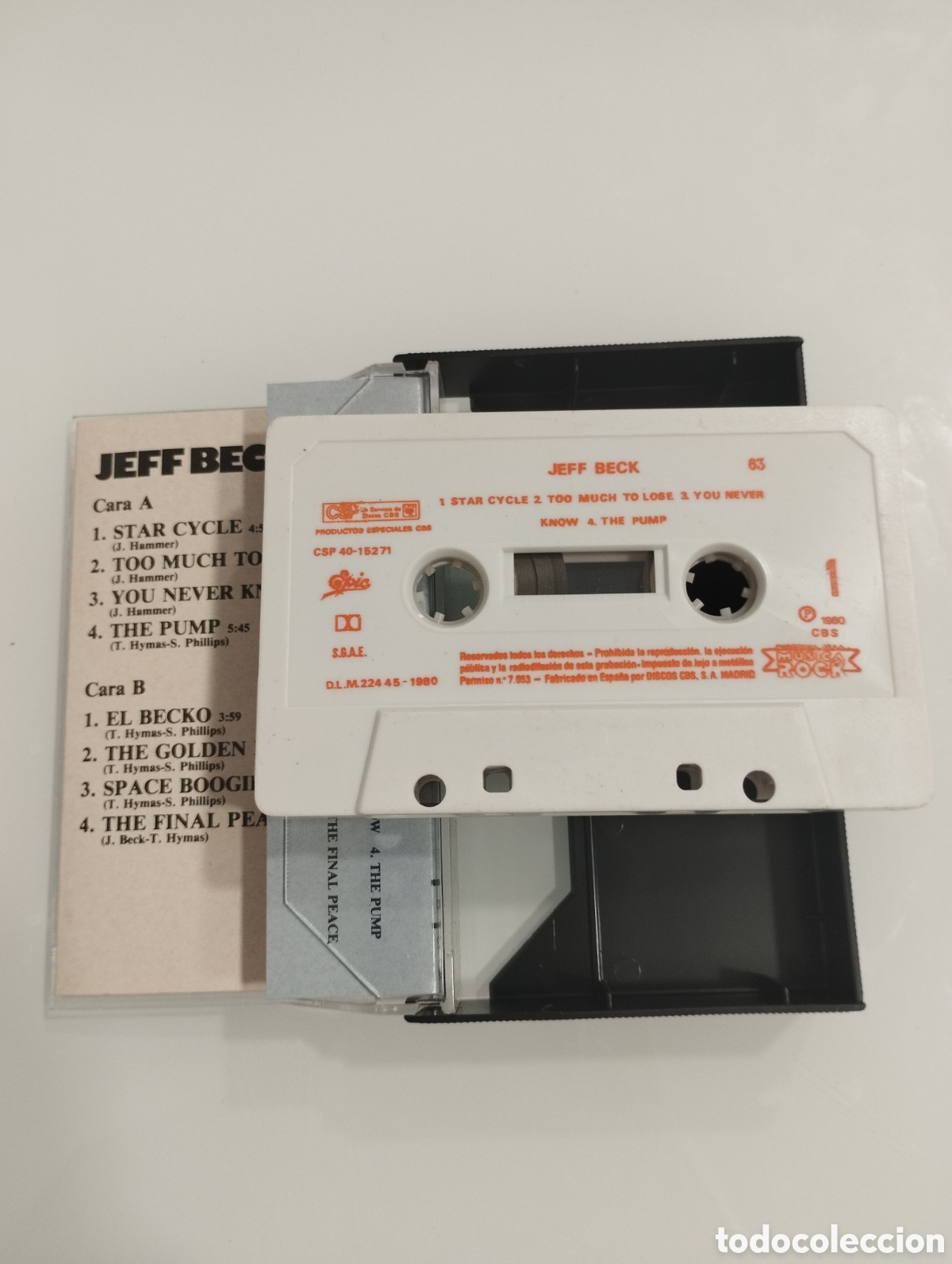 Casetes antiguos: JEFF BECK , m&uacute;sica Rock. - Foto 3