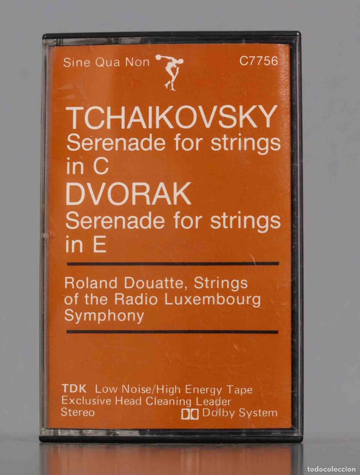 Casetes antiguos: CASSETTE. SERENADE FOR STRINGS IN C. SERENADE FOR STRINGS IN E. TCHAIKOVSKY. DVORAK. DOUATTE - Foto 1