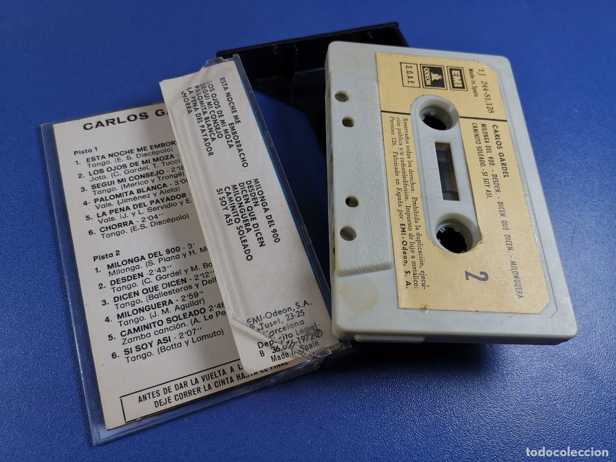 Casetes antiguos: CARLOS GARDEL - EMI - ODEON - 1972 - CASSETTE - RARO - Foto 2