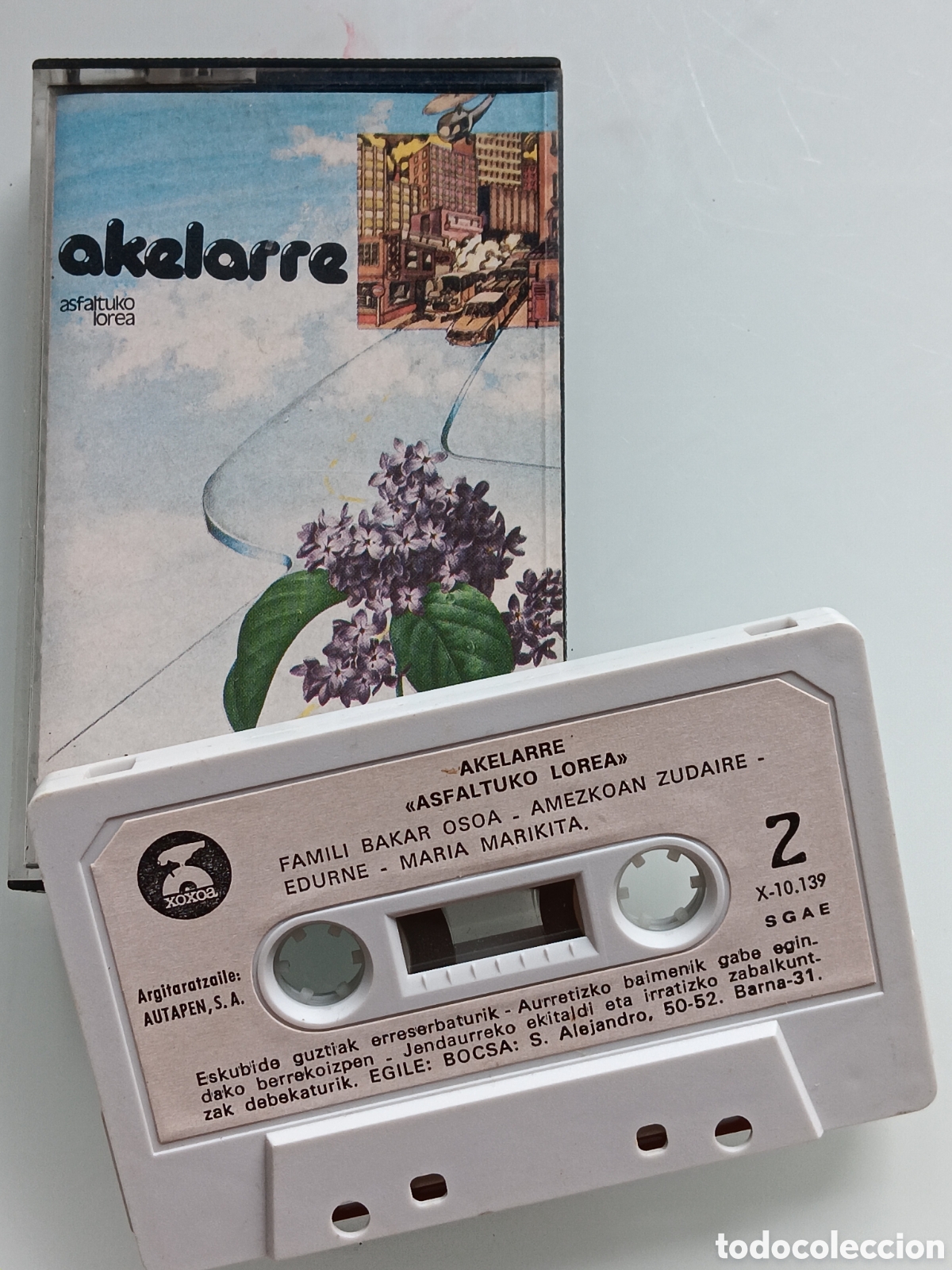Casetes antiguos: Casete Akelarre. Asfaltuko lorea. - Foto 2