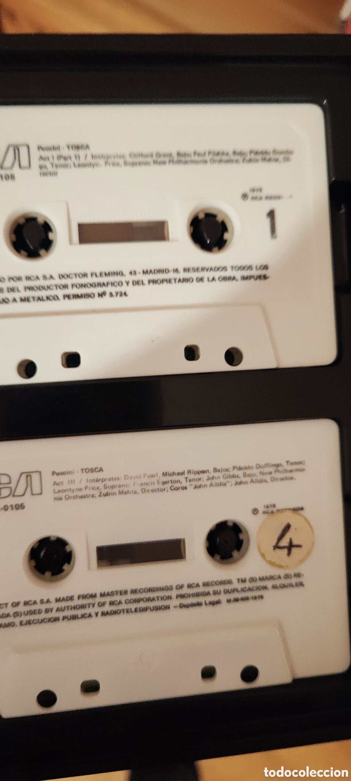 Casetes antiguos: Doble cassette Tosca Pl&aacute;cido Domingo - Foto 4