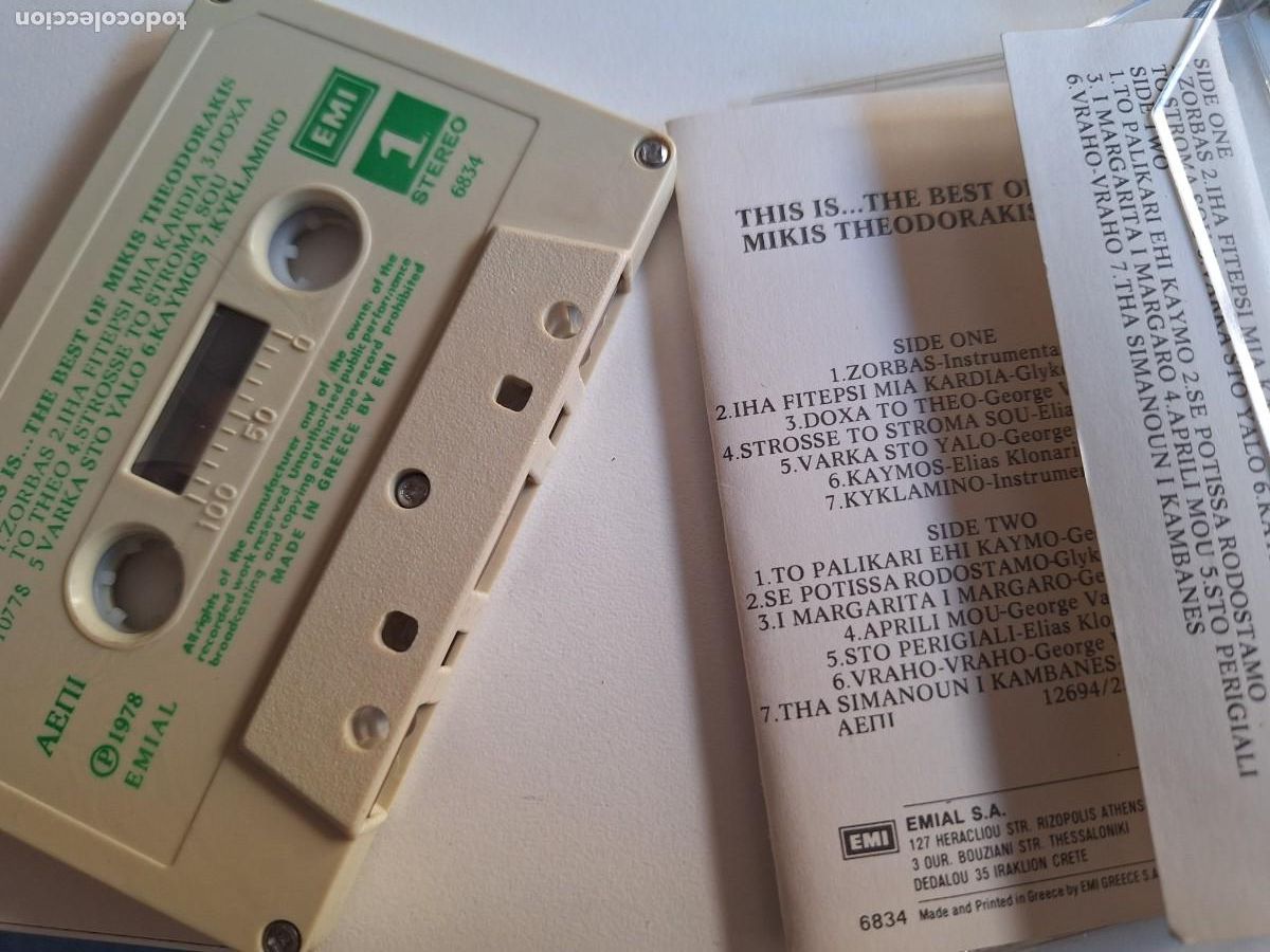 Casetes antiguos: MIKIS THEODORAKIS 1978 - Foto 3