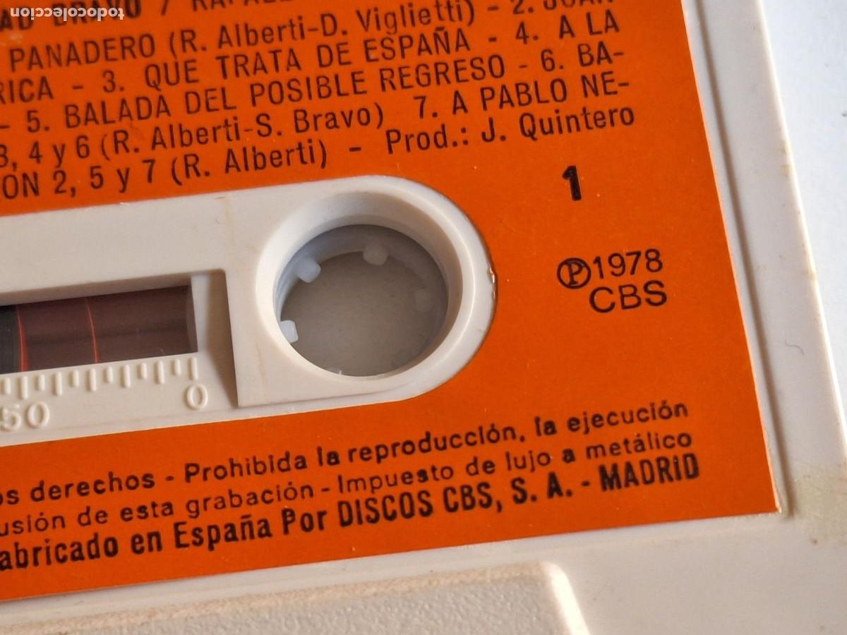 Casetes antiguos: CASETE SOLEDAD BRAVO / RAFAEL ALBERTI 1978 - Foto 4