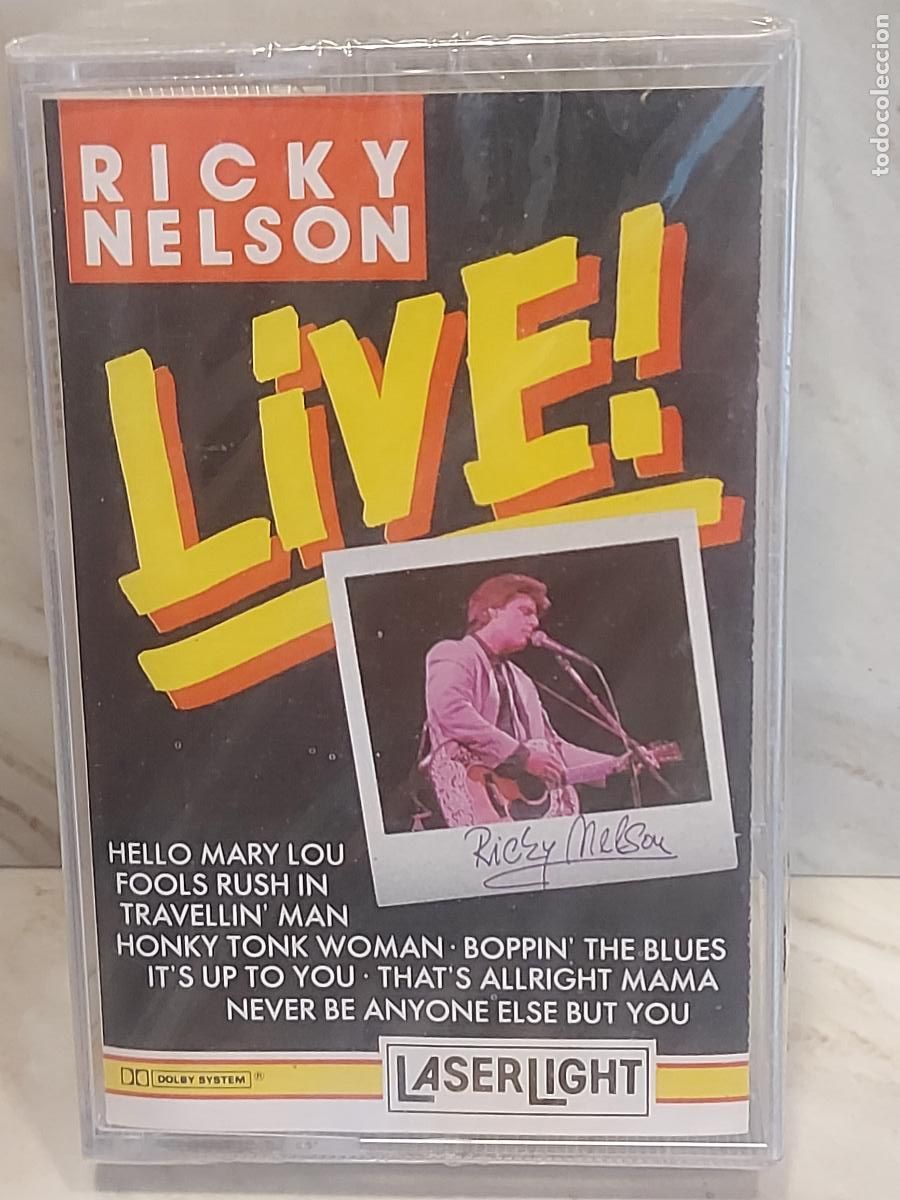 Casetes antiguos: RICKY NELSON. LIVE. MC / LASER LIGHT / PRECINTADO. / DIF&Iacute;CIL - Foto 1