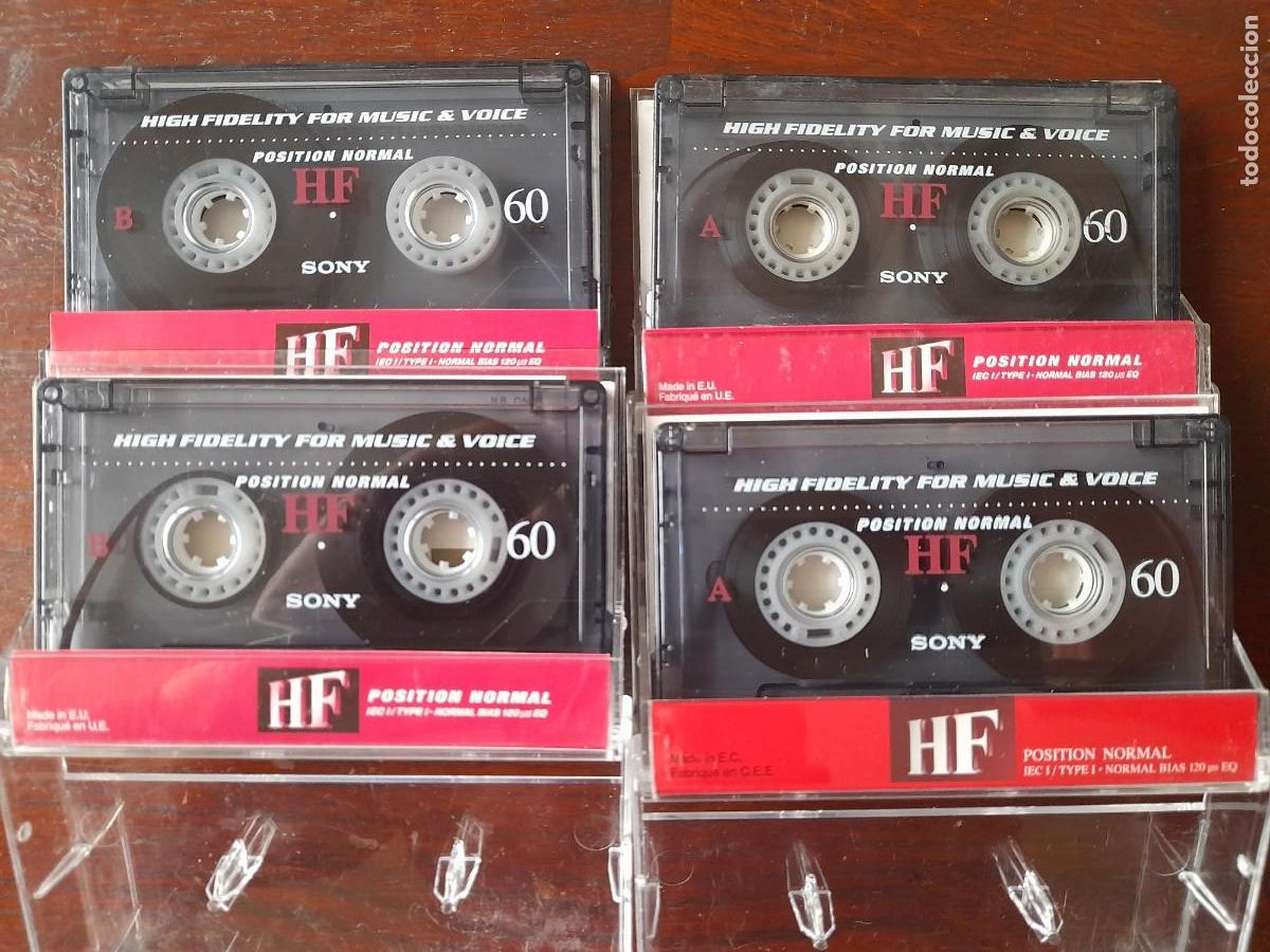 Casetes antiguos: Una cinta reciclada de casete SONY HF High Fidelity para grabar, de 60 minutos 4 unidades a elegir