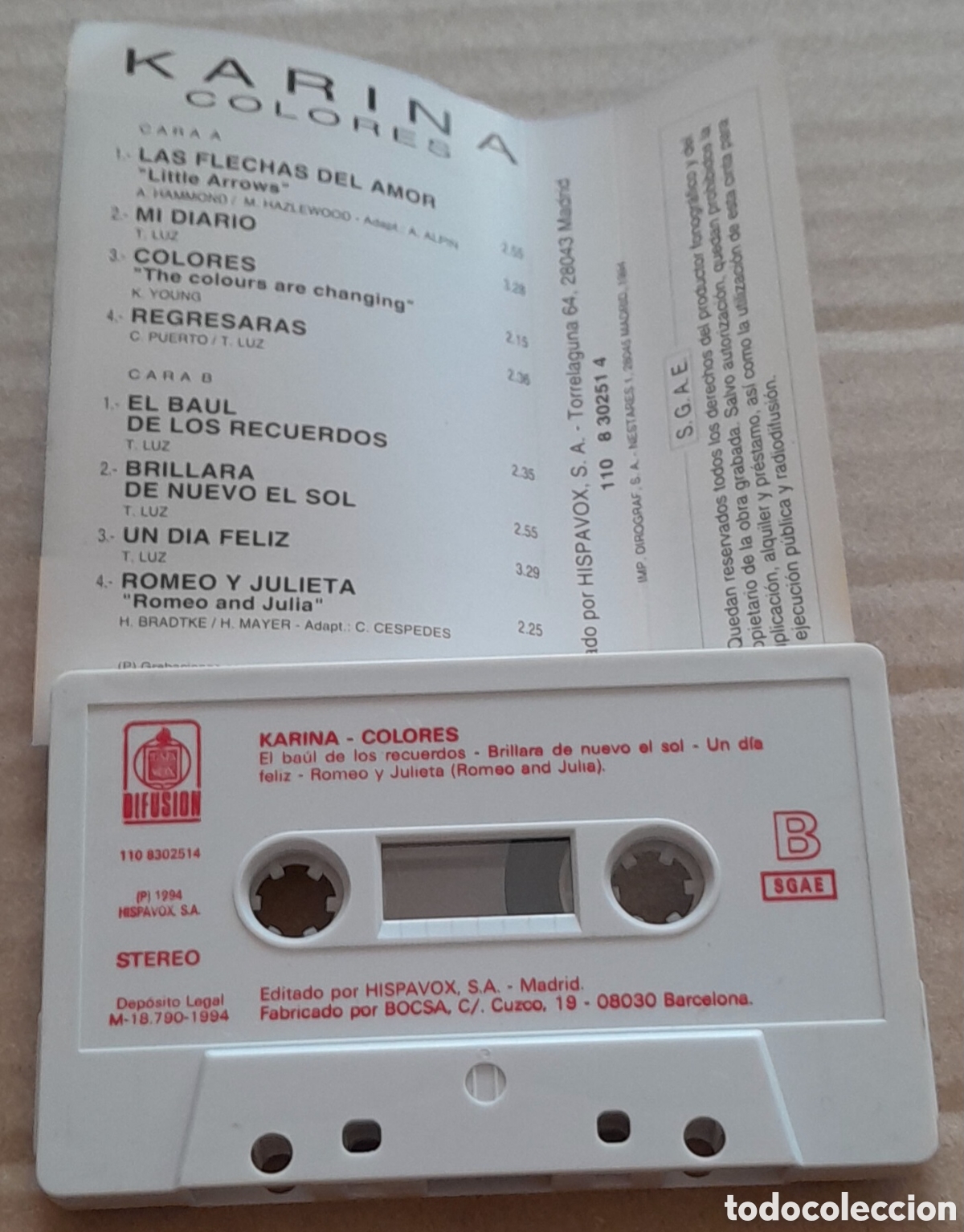 Casetes antiguos: KARINA - COLORES - DIFUSI&Oacute;N - Foto 2