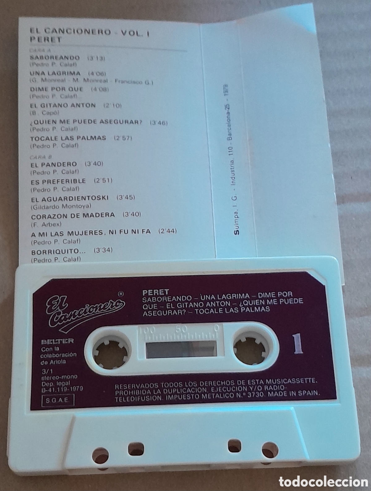 Casetes antiguos: PERET - EL CANCIONERO - Foto 2