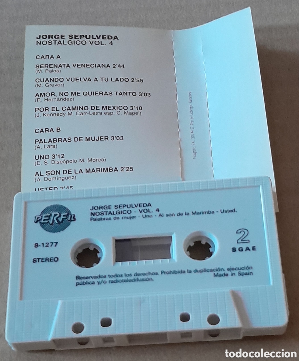 Casetes antiguos: JORGE SEPULVEDA - NOST&Aacute;LGICO VOL. 4 - Foto 2