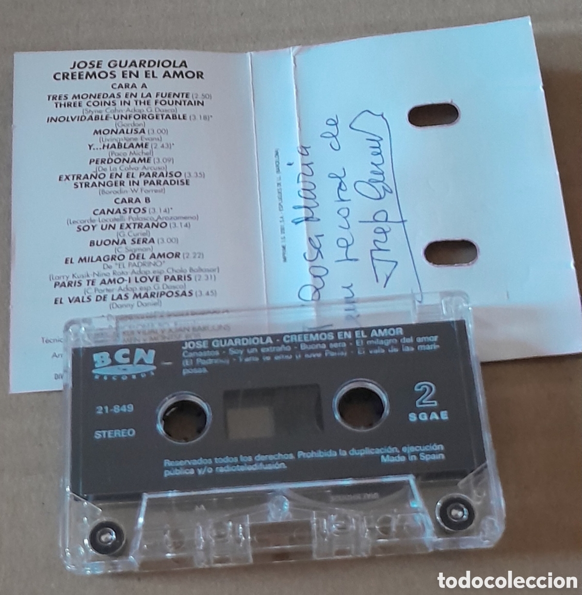 Casetes antiguos: JOSE GUARDIOLA - CREEMOS EN EL AMOR - Foto 2
