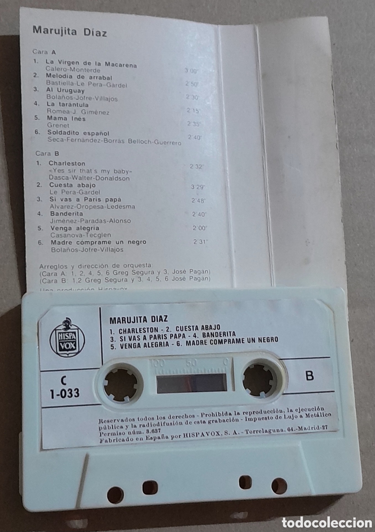 Casetes antiguos: MARUJITA DIAZ - EXITOS - Foto 2