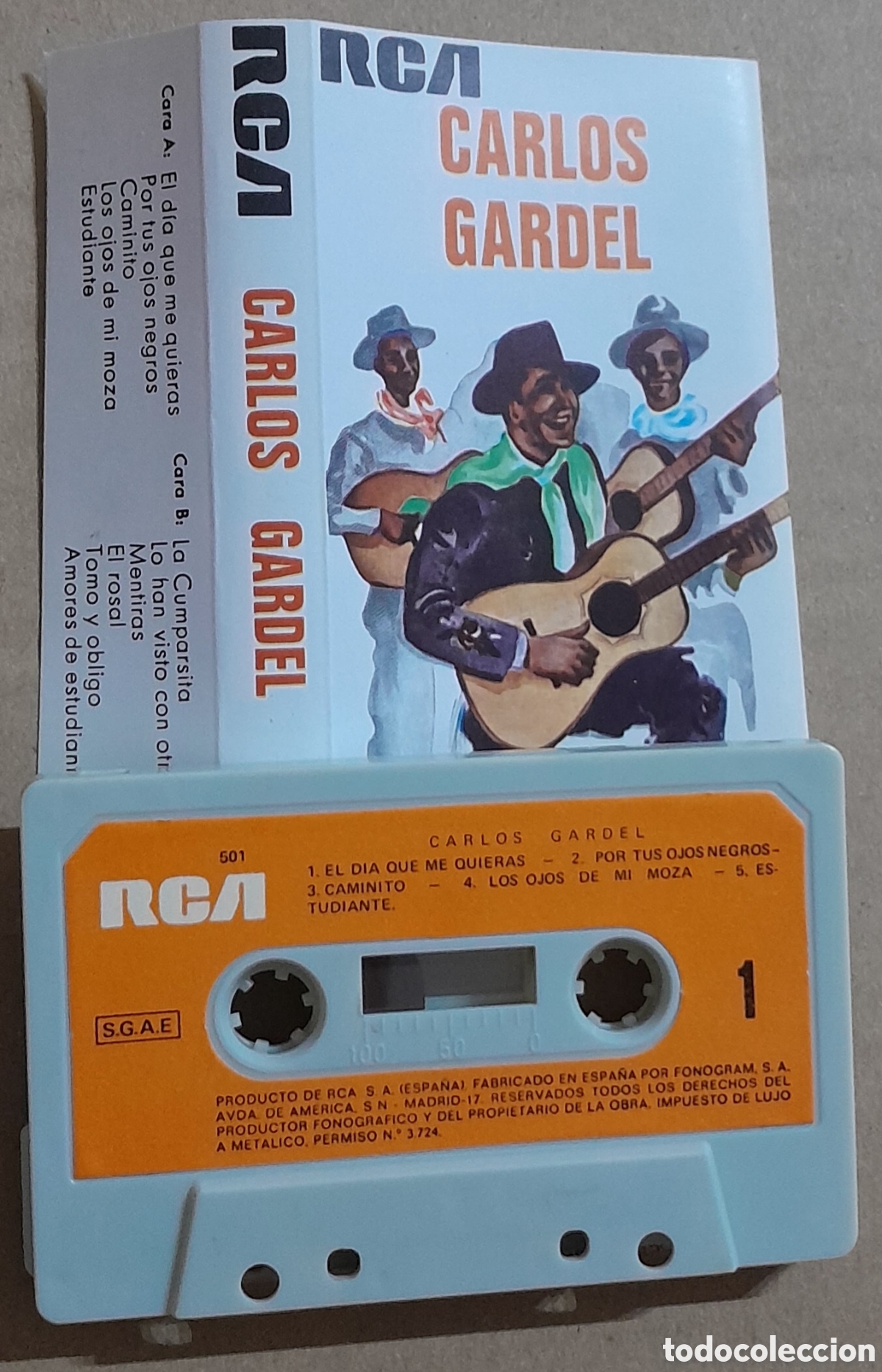 Casetes antiguos: CARLOS GARDEL - 1969 - RCA - Foto 1