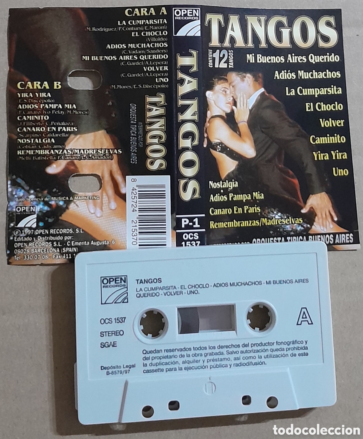 Casetes antiguos: TANGOS - OPEN RECORDS - 1997 - Foto 1