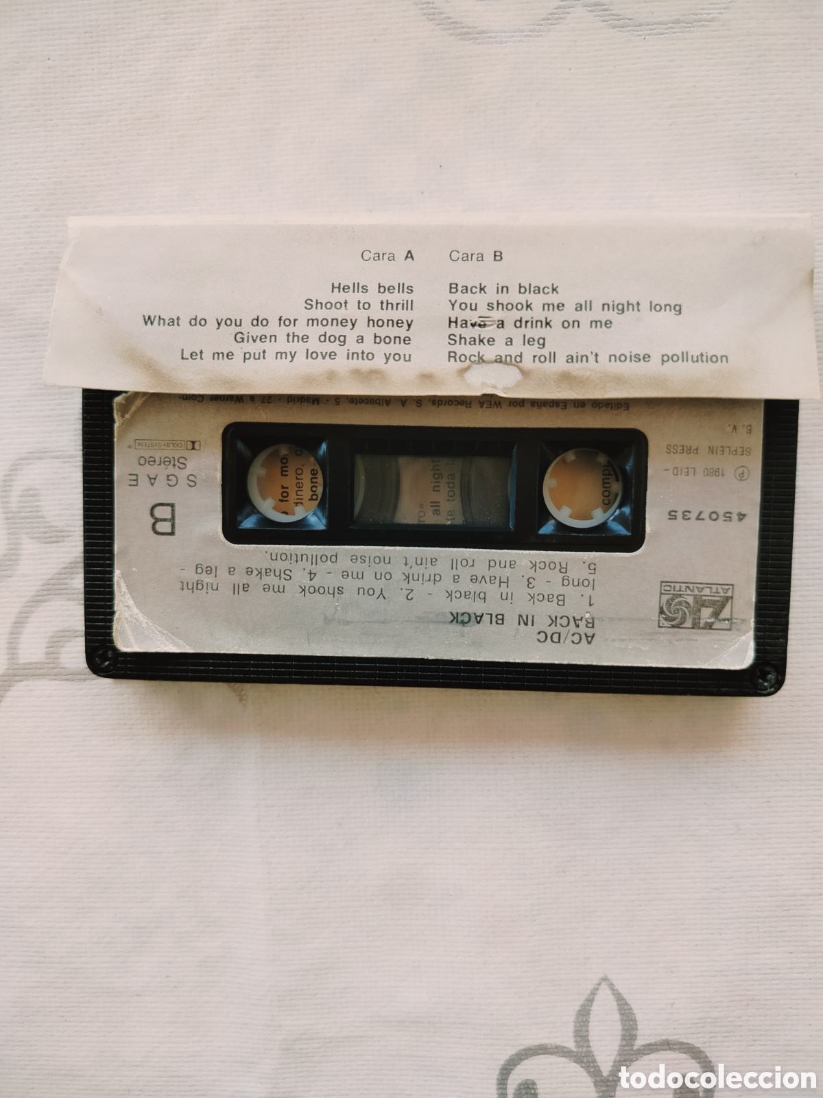 Casetes antiguos: Cassette AC/DC 1980. - Foto 2