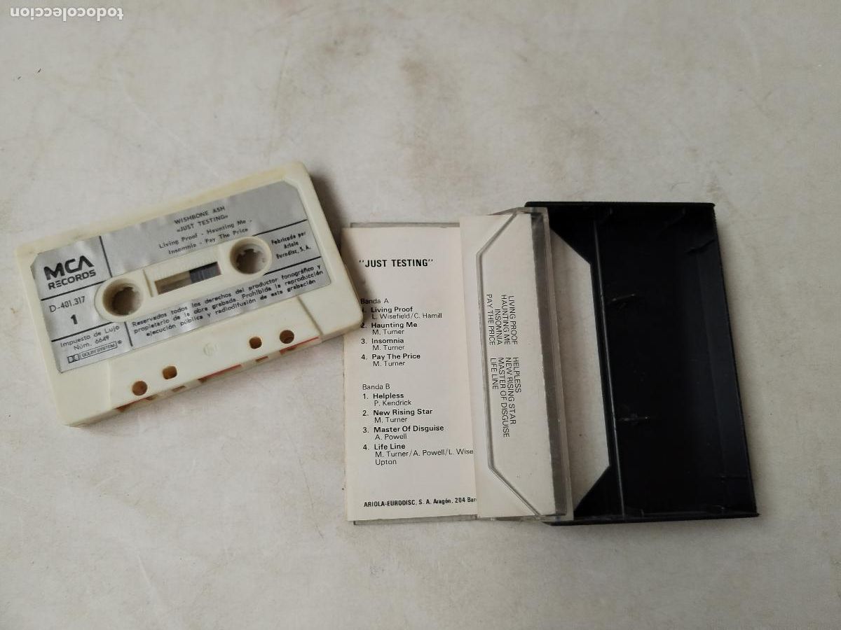 Casetes antiguos: WISHBONE ASH (CASETTE) JUST TESTING A&Ntilde;O 1987 - c142 - Foto 2