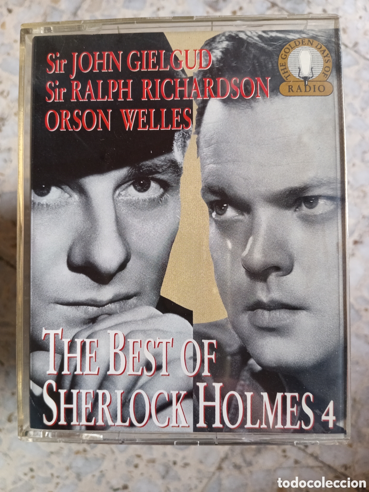 Old Cassettes: CASETE THE BEST OF SHERLOCK HOLMES 4 JOHN GIELDGUD 2 CASSETTE