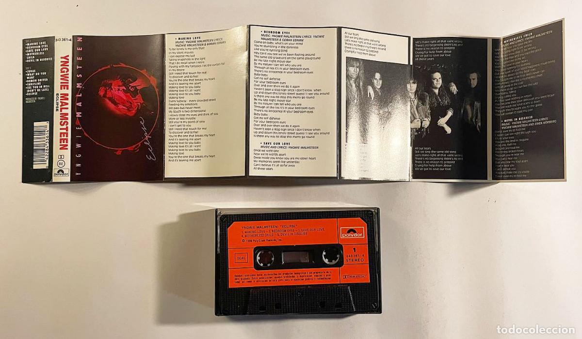 Casetes antiguos: YNGWIE MALMSTEEN / ECLIPSE / Cassette 1990 / Polydor ESPA&Ntilde;A - Foto 2