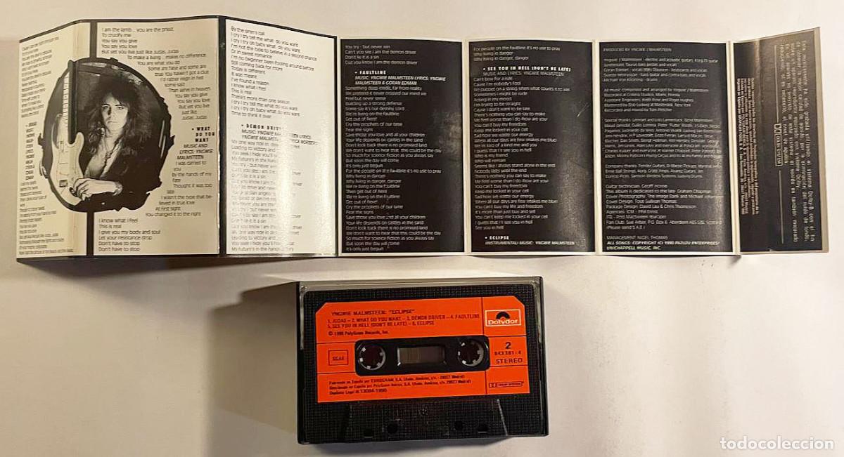 Casetes antiguos: YNGWIE MALMSTEEN / ECLIPSE / Cassette 1990 / Polydor ESPA&Ntilde;A - Foto 3