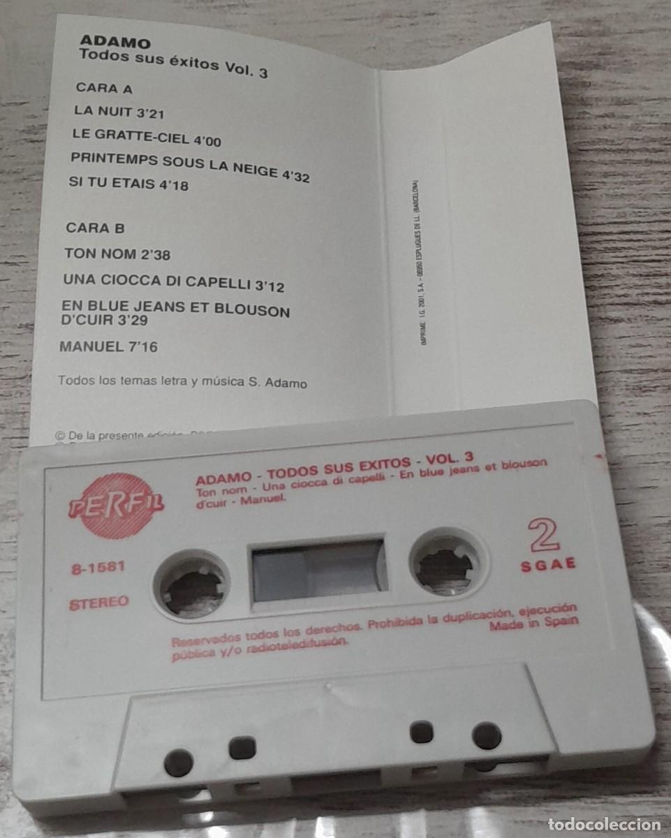 Casetes antiguos: ADAMO - TODOS SUS EXITOS VOL. 3 - Foto 2