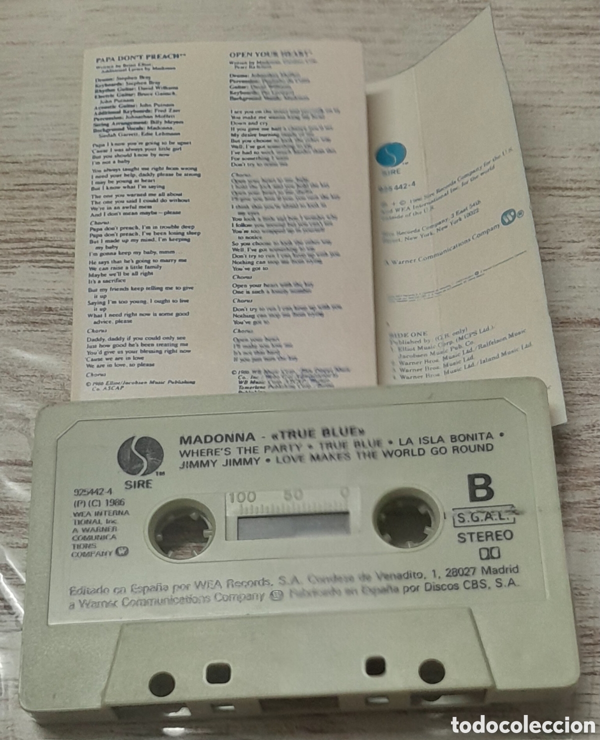 Casetes antiguos: MADONNA - TRUE BLUE - WARNER 1985 - Foto 2