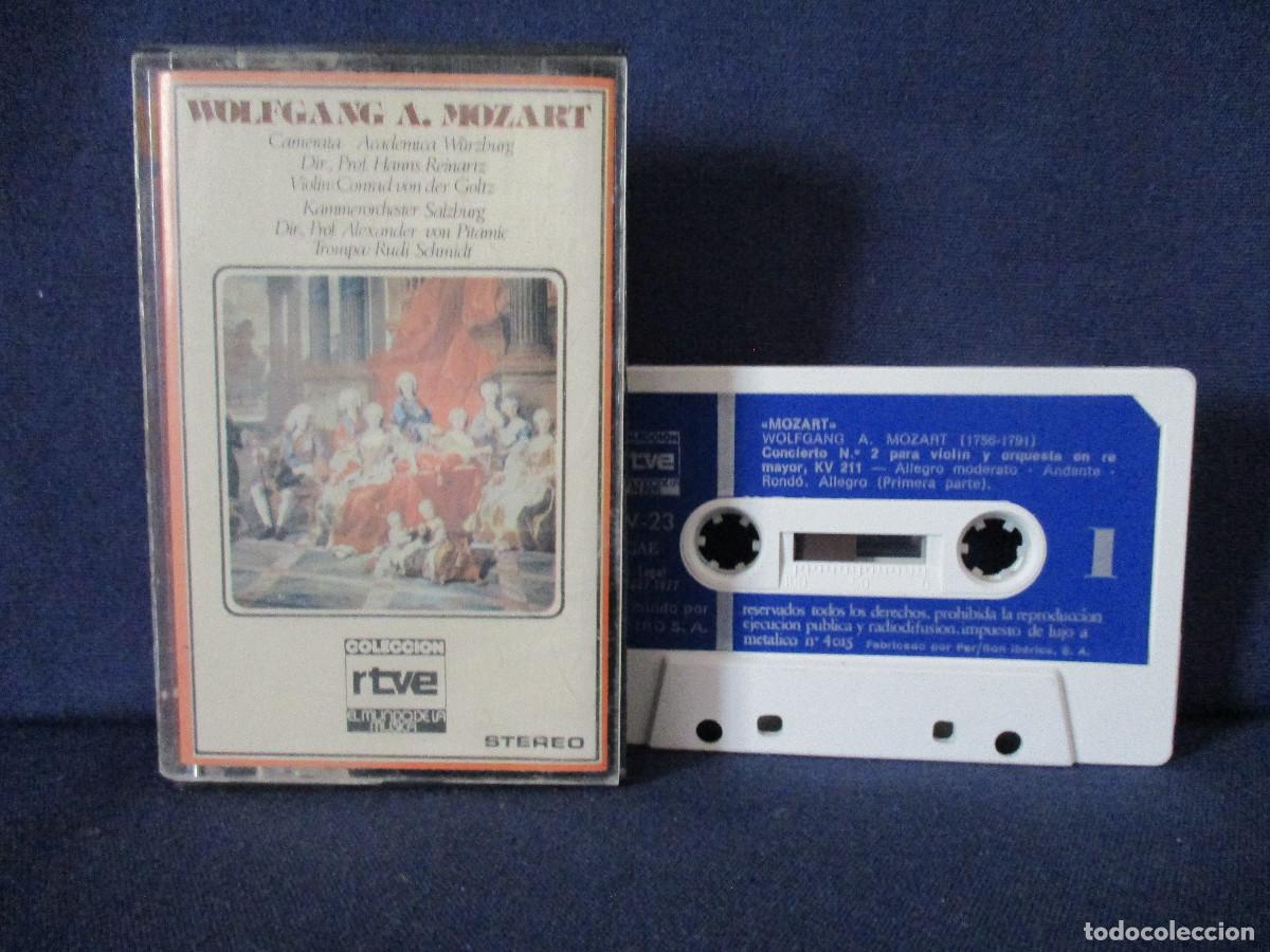Casetes antiguos: CINTA CASETE / RTVE EL MUNDO DE LA M&Uacute;SICA 23 WOLFGANG A. MOZART CONCIERTO N.&ordm; 2 PARA V &middot; ZAFIRO 1977