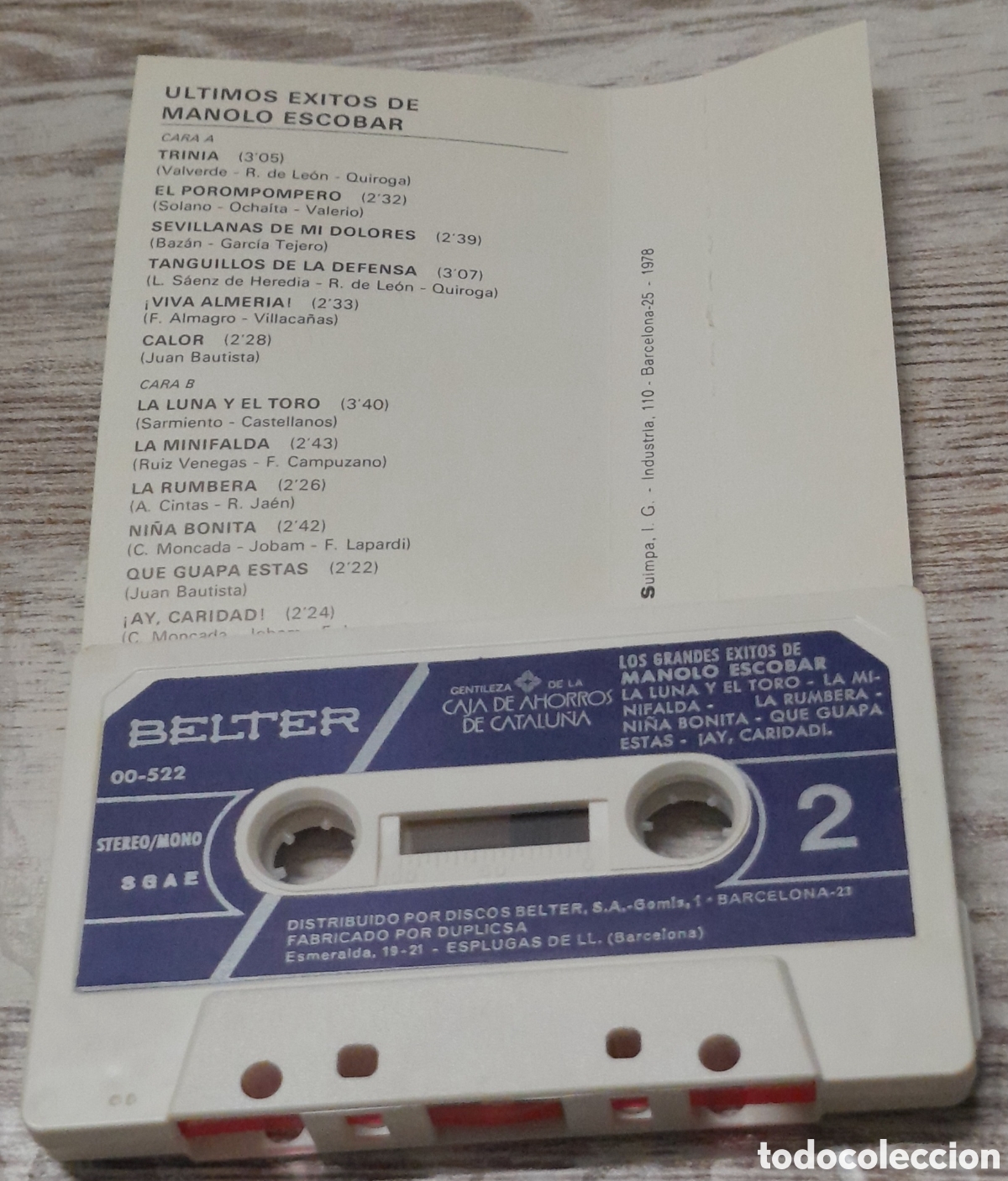Casetes antiguos: MANOLO ESCOBAR - GRANDES EXITOS - Foto 2