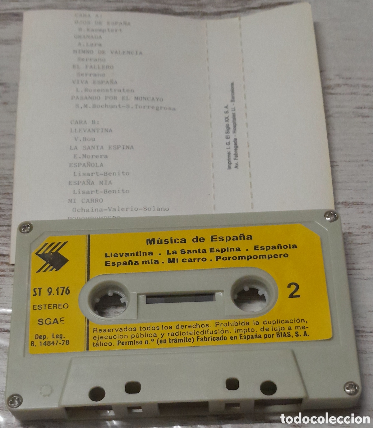 Casetes antiguos: M&Uacute;SICA DE ESPA&Ntilde;A - 1978 - Foto 2