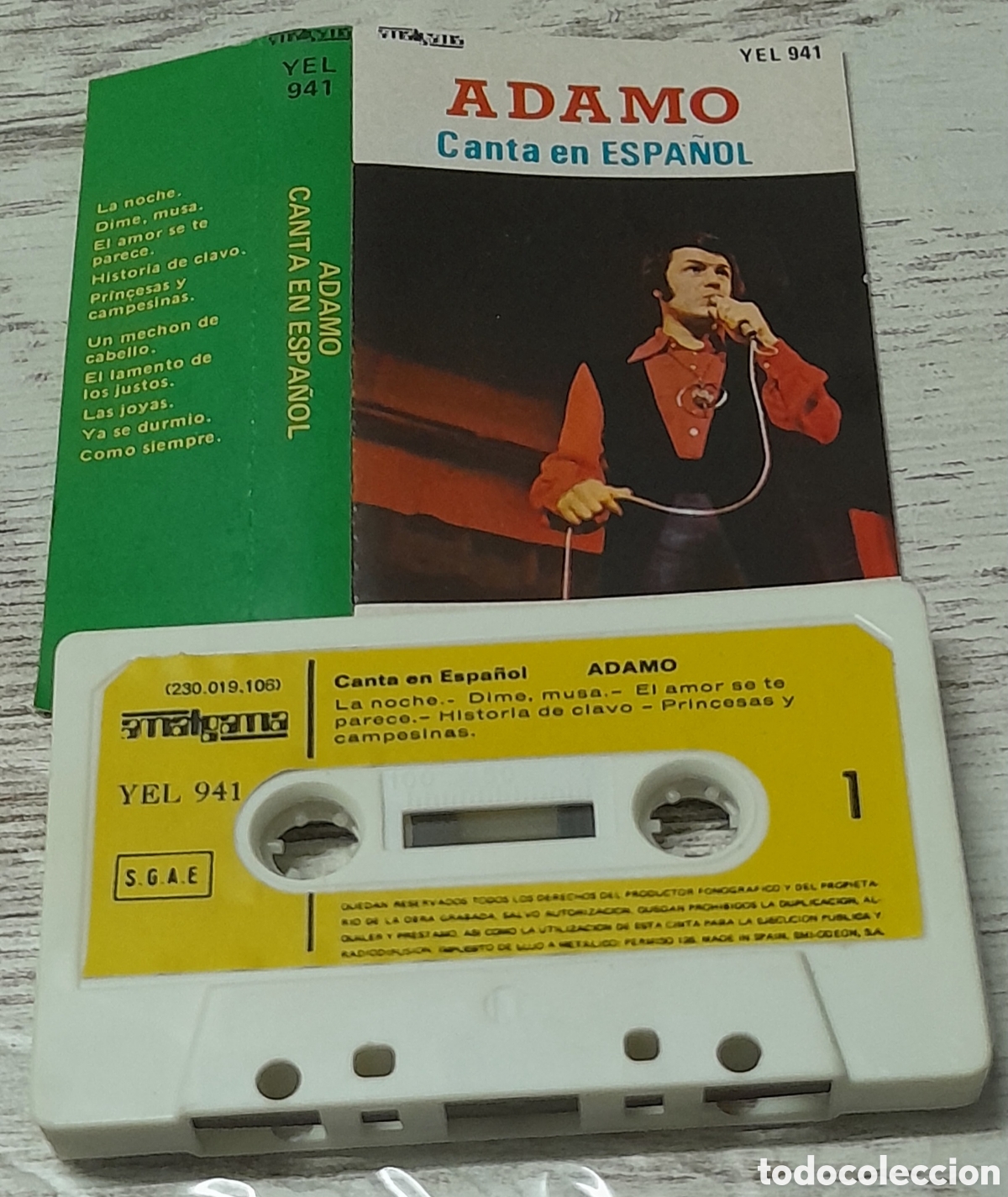 Casetes antiguos: ADAMO - CANTA EN ESPA&Ntilde;OL - AMALGAMA 1982 - Foto 1