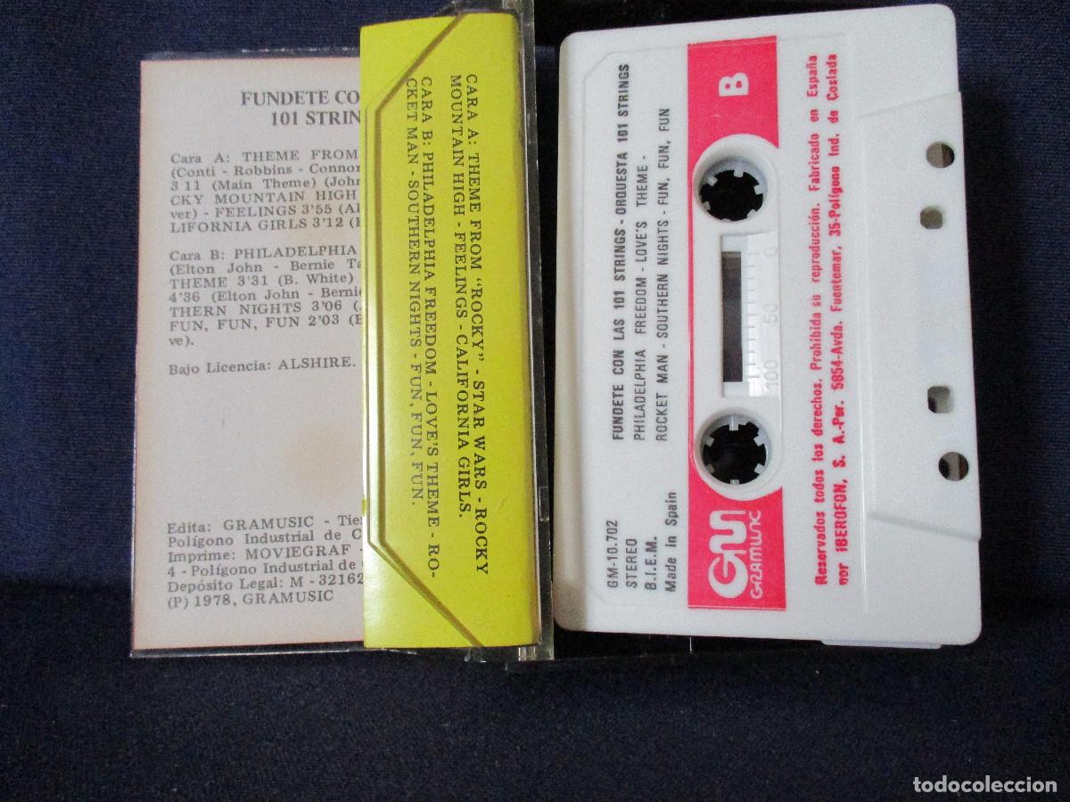 Casetes antiguos: CINTA CASETE / F&Uacute;NDETE CON LAS 101 STRINGS &middot; ORQUESTA 101 STRINGS &middot; GRAMUSIC 1978 - Foto 3