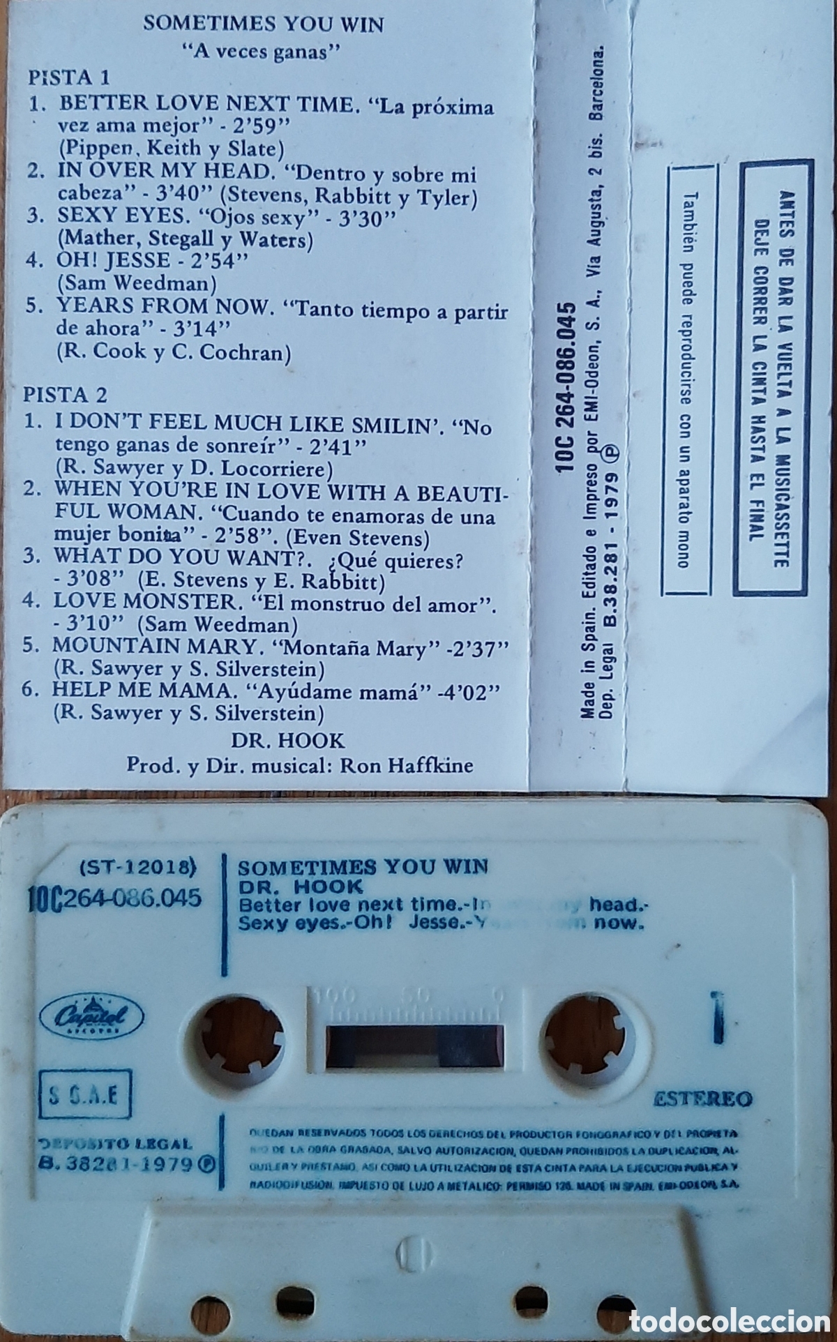Casetes antiguos: DR. HOOK &rdquo;SOMETIMES YOU WIN&rdquo; CASETE - Foto 2