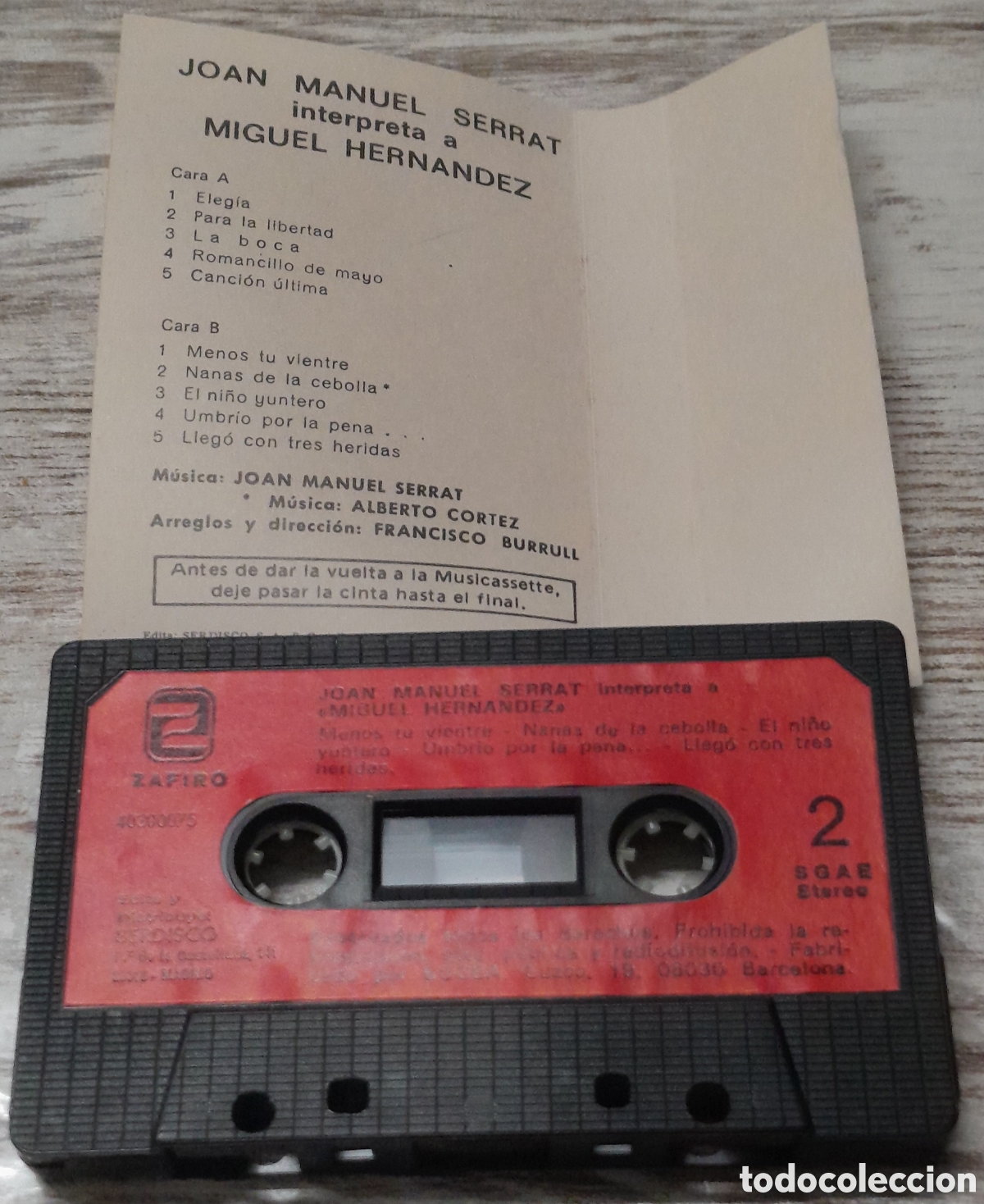 Casetes antiguos: JOAN MANUEL SERRAT INTERPRETA A MIGUEL HERNANDEZ - Foto 2