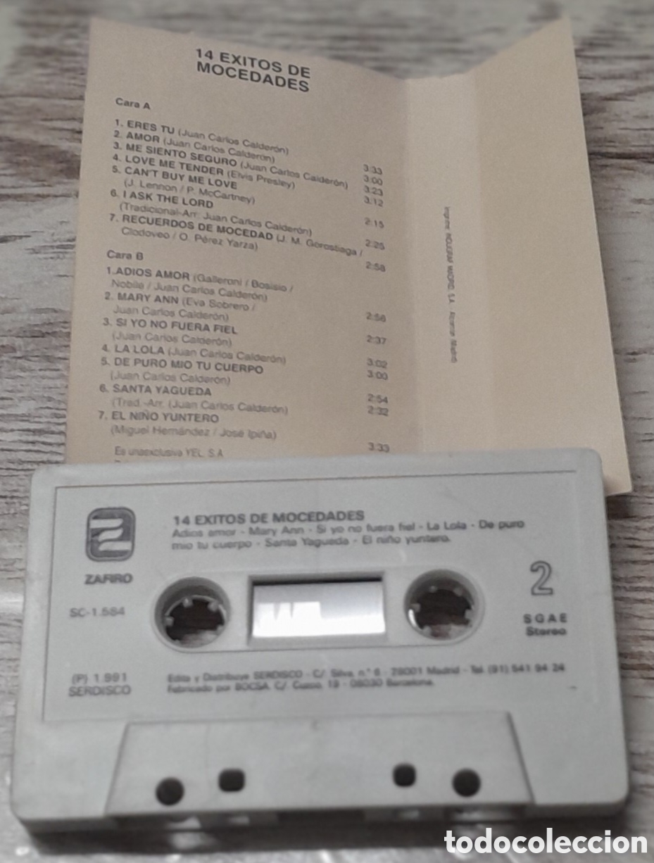 Casetes antiguos: MOCEDADES - 14 GRANDES EXITOS VOL I - Foto 2