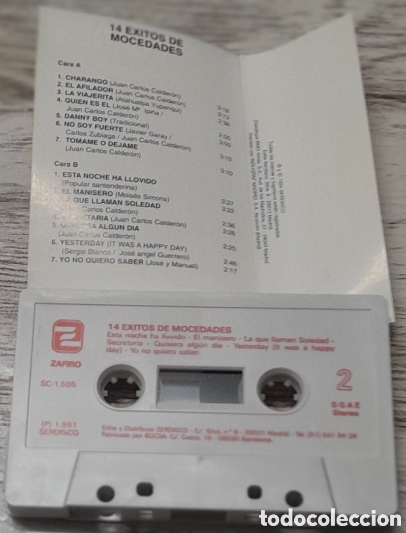 Casetes antiguos: MOCEDADES - 14 GRANDES EXITOS VOL. II - Foto 2