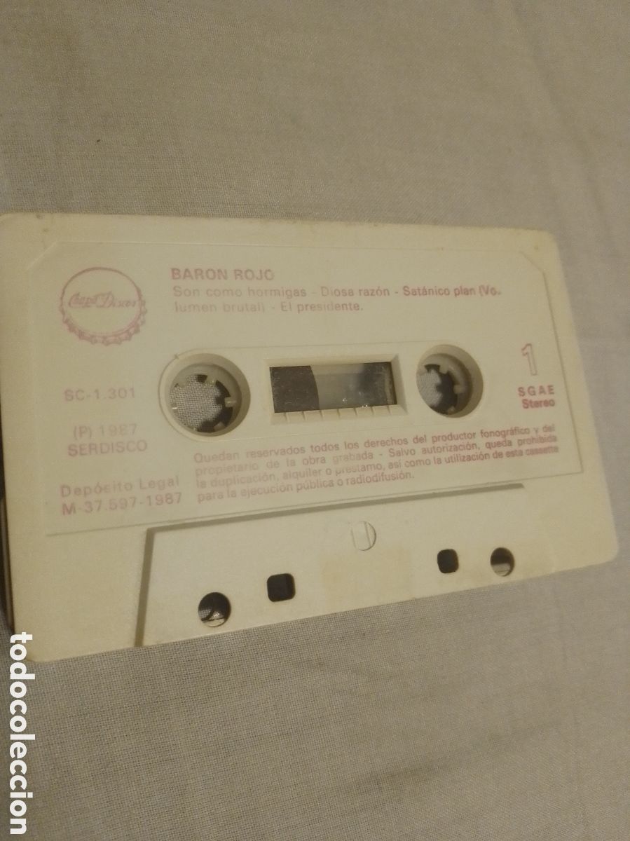Casetes antiguos: CASSETTE DE BAR&Oacute;N ROJO 1987 - Foto 1
