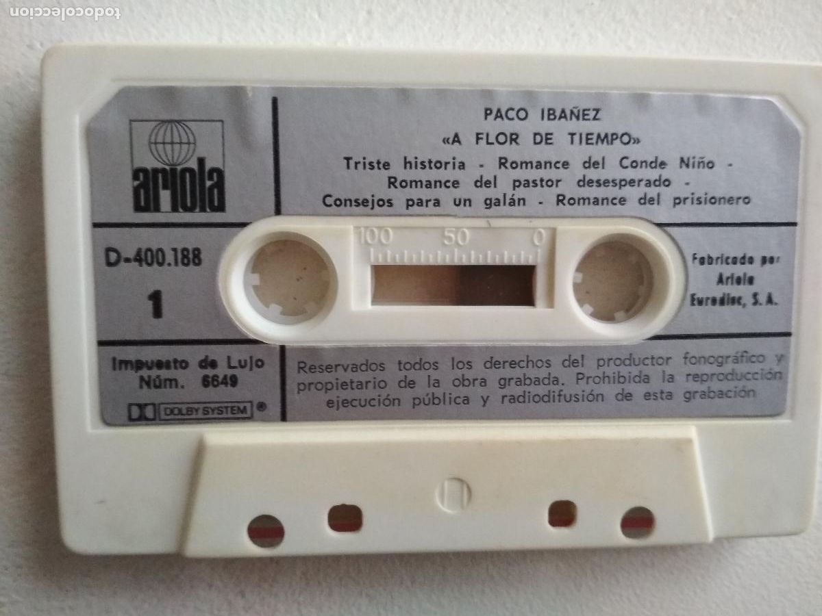 Casetes antiguos: Paco Iba&ntilde;ez &lrm;&ndash; A Flor De Tiempo - Foto 3