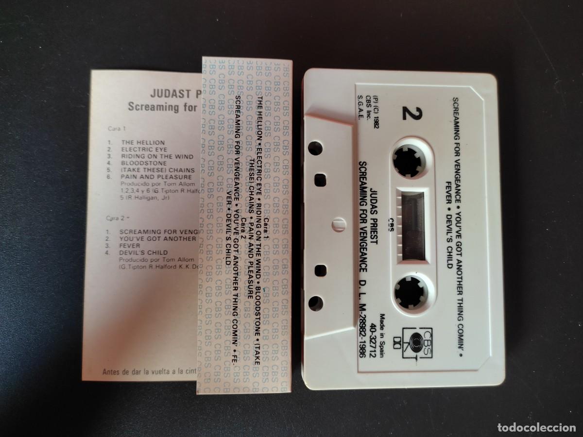 Casetes antiguos: CASSETTE JUDAS PRIEST SCREAMING FOR VENGEANCE - Foto 2