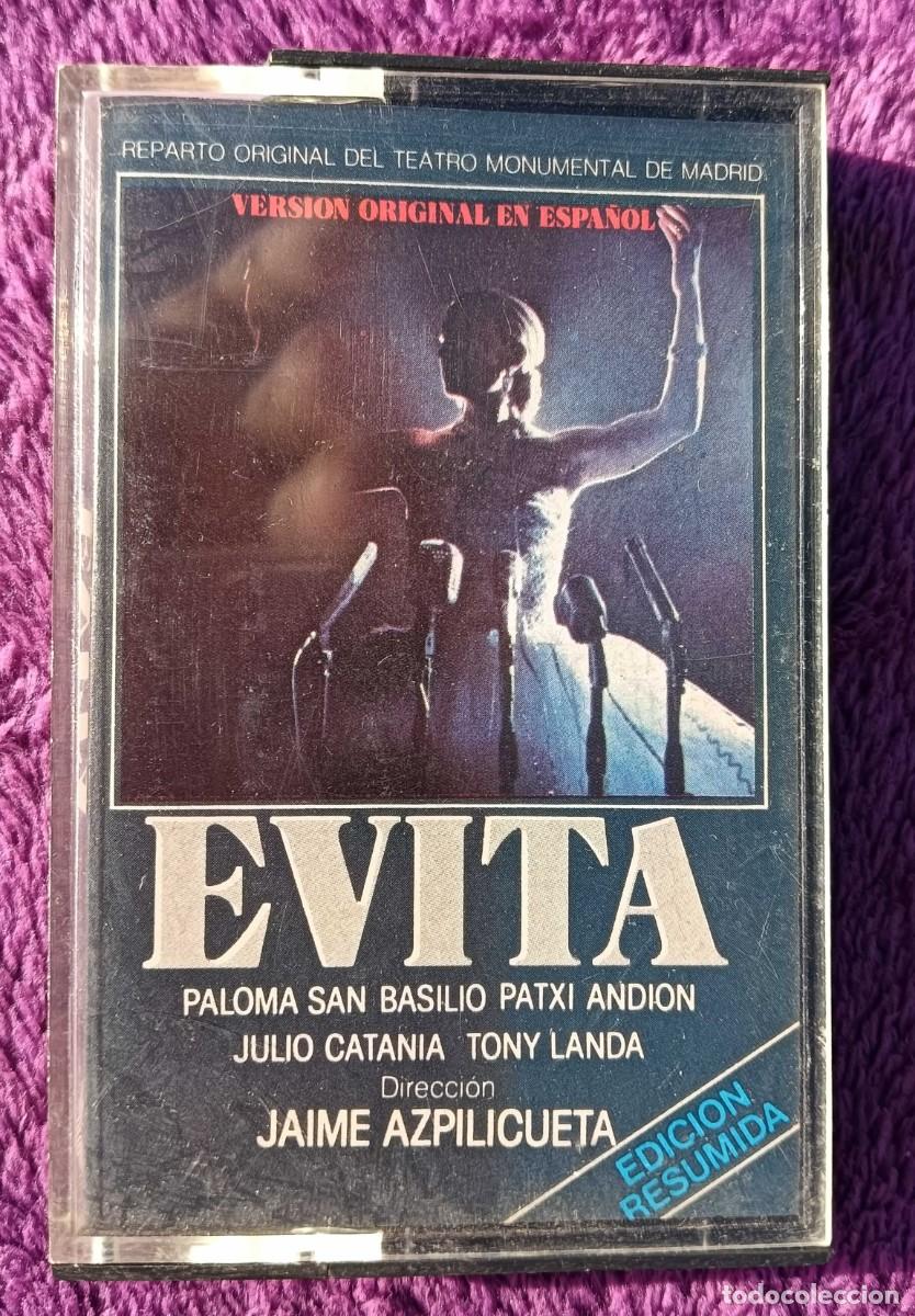 Casetes antiguos: Casete Evita (Versi&oacute;n original en espa&ntilde;ol), 1981. - Foto 1