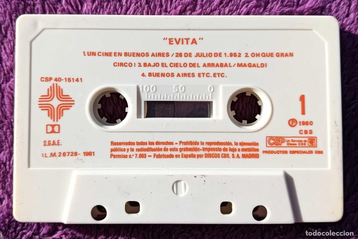 Casetes antiguos: Casete Evita (Versi&oacute;n original en espa&ntilde;ol), 1981. - Foto 4