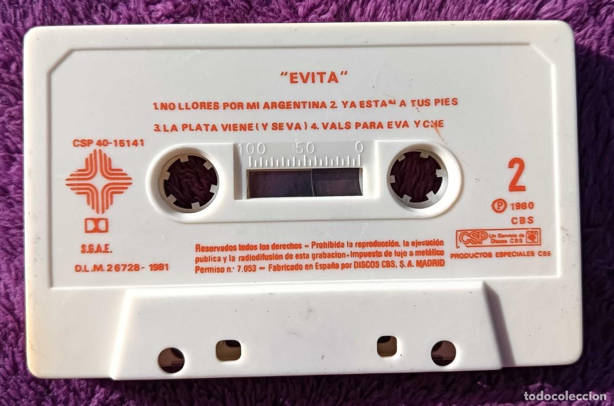 Casetes antiguos: Casete Evita (Versi&oacute;n original en espa&ntilde;ol), 1981. - Foto 5