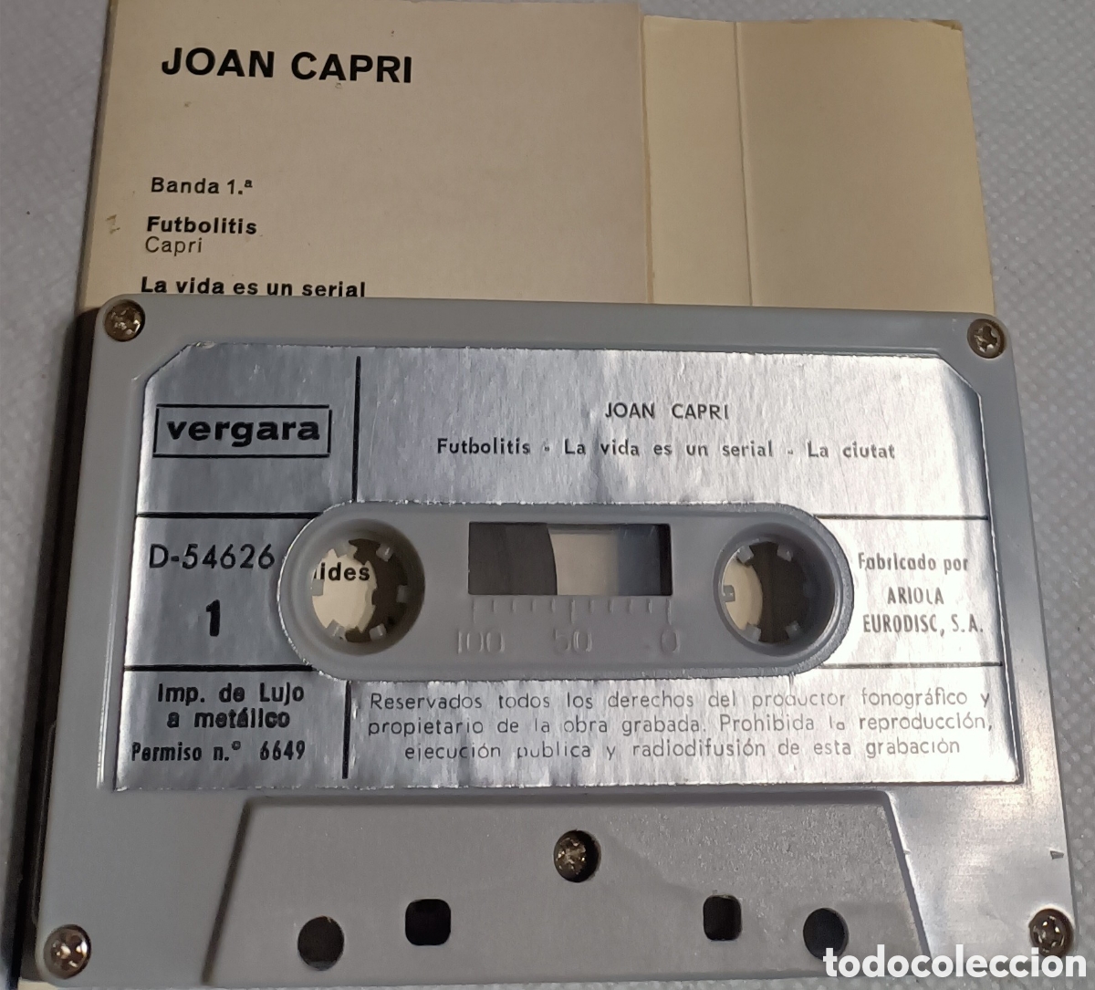 Casetes antiguos: Joan Capri Vergara 1973 - Cassette - Foto 3