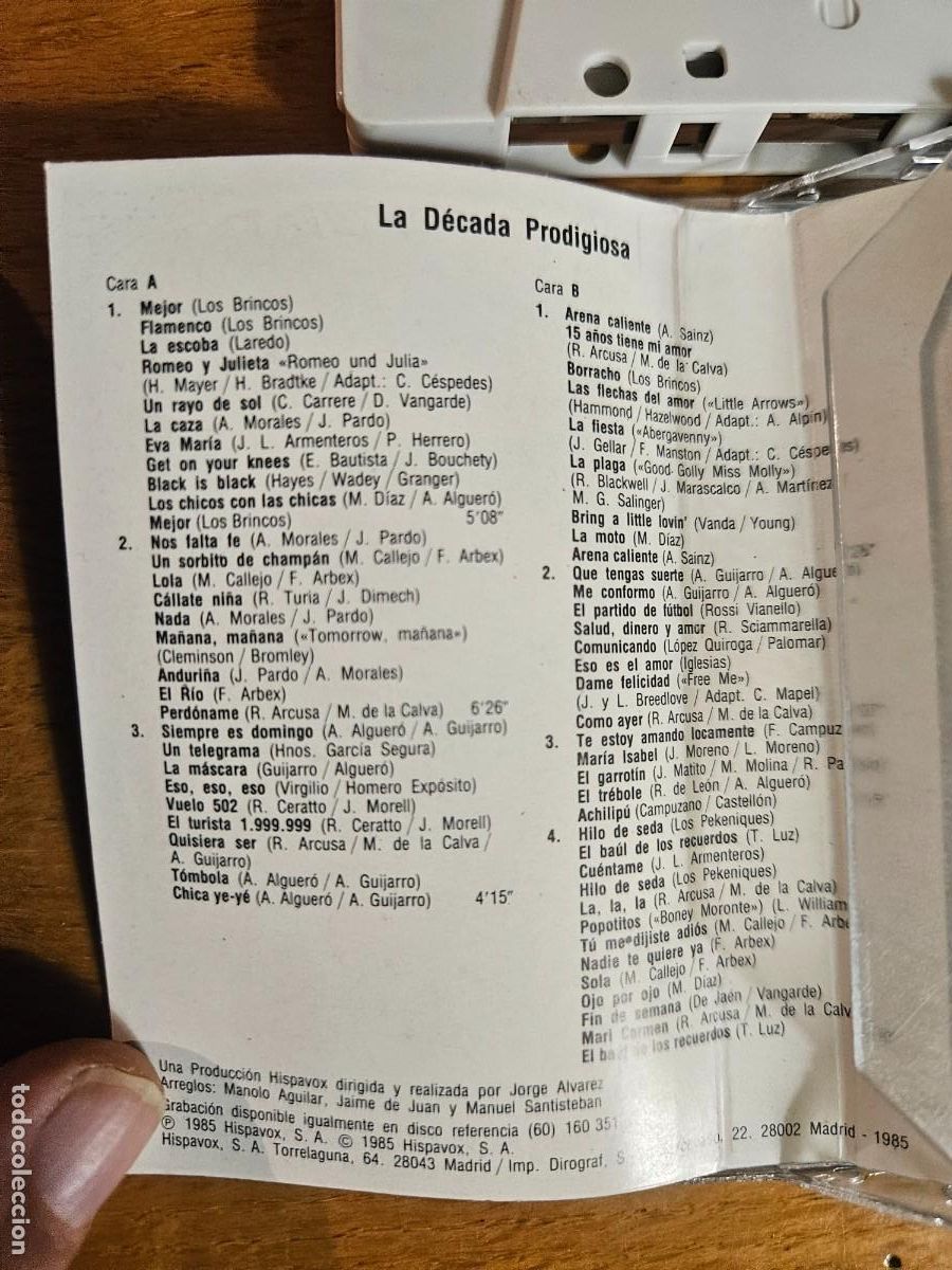 Casetes antiguos: LA D&Eacute;CADA PRODIGIOSA - Ed Hispavox 1985 - Foto 5