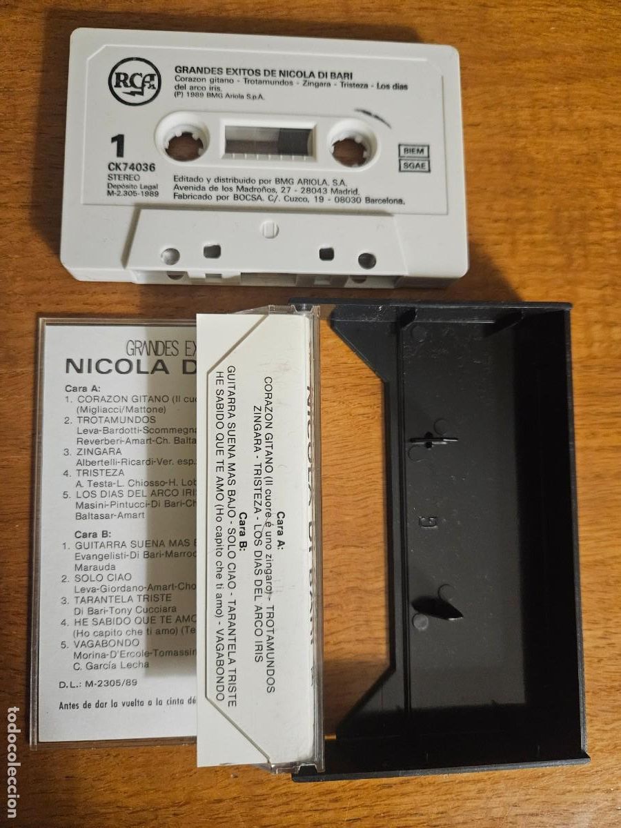 Casetes antiguos: NICOLA DI BARI - Grandes &Eacute;xitos - Ed 1989 - Foto 4